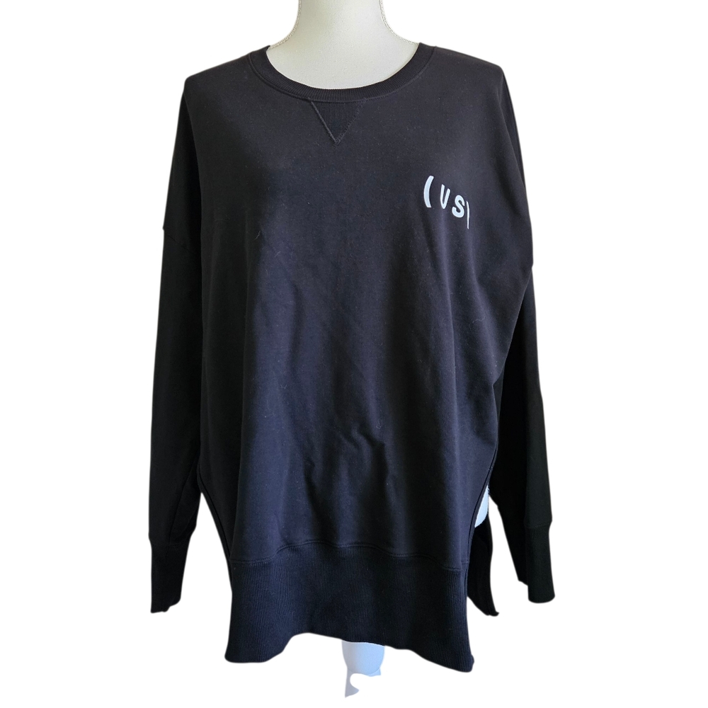 Universal Standard Split Hem (US) Crewneck Sweatshirt In Black